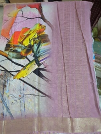 Pure Chiffon Digital Print - Pink Lace