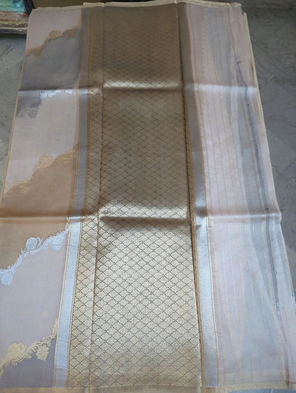 Pure Handloom Kora Rangkat - Tan