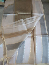 Pure Handloom Kora Rangkat - Tan