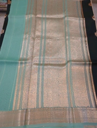 pure handloom organza - dark green