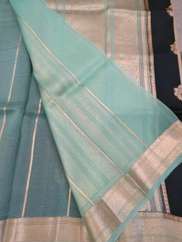 pure handloom organza - dark green