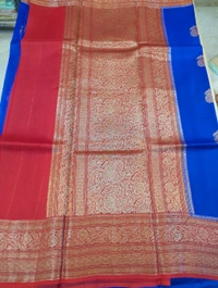 pure handloom organza - Blue