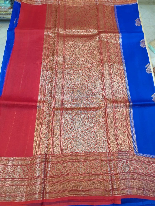 pure handloom organza - Blue