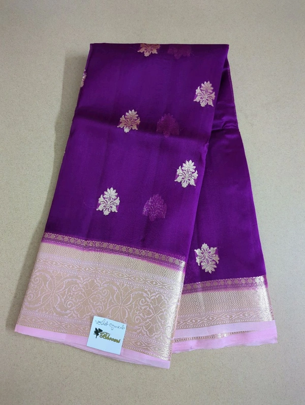 pure handloom organza - Violet Eggplant