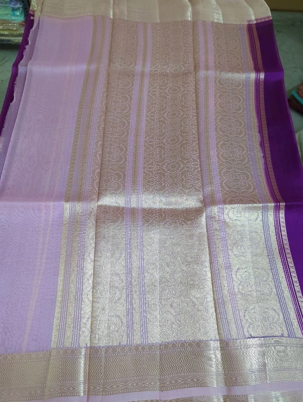 pure handloom organza - Violet Eggplant