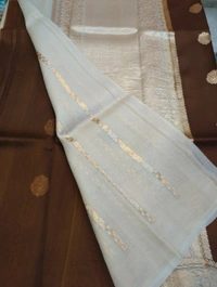 pure handloom organza - Brown