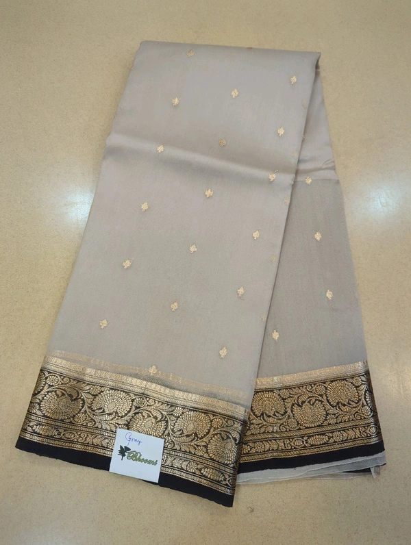 pure handloom organza - Gray