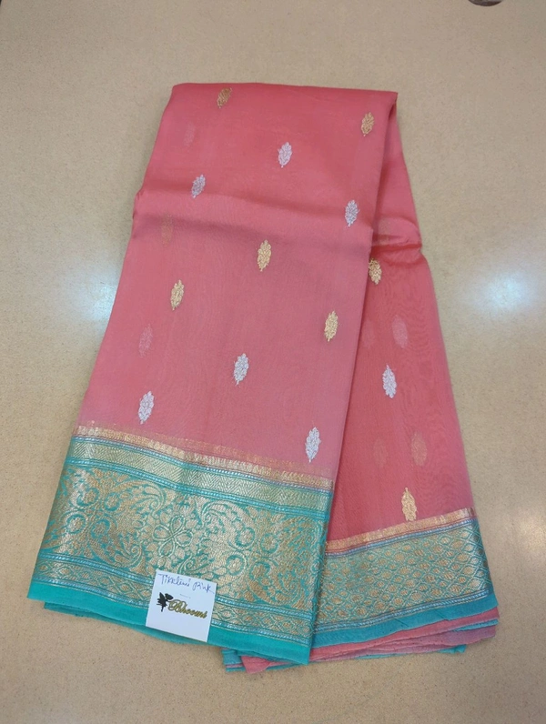 pure handloom organza - Tickle Me Pink