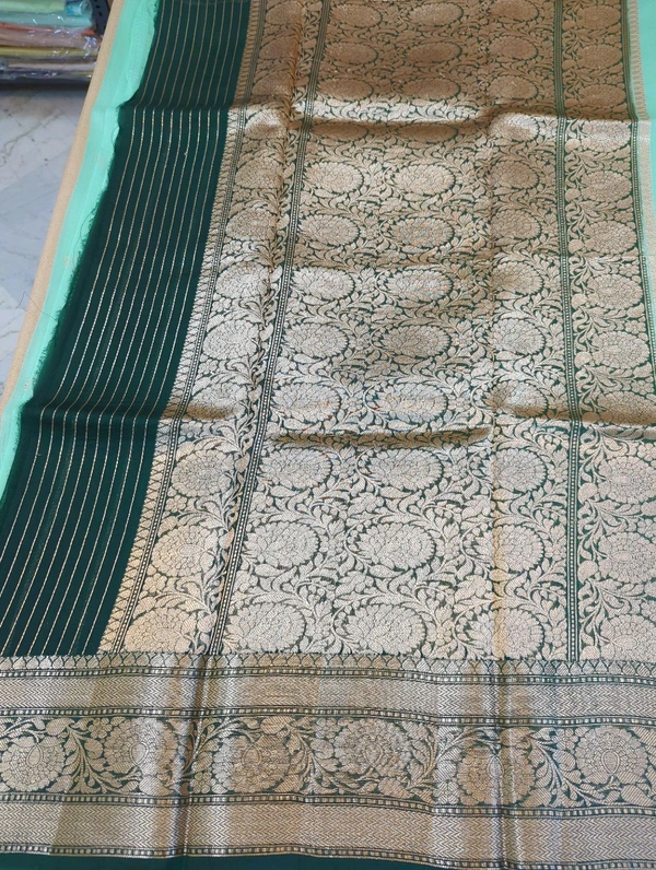 pure handloom organza - Snowy Mint