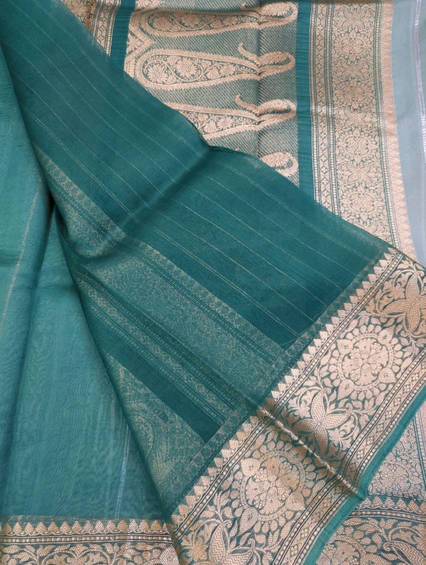 pure handloom organza - Frosted Mint