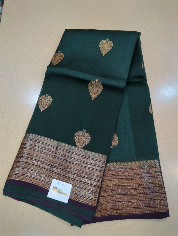 pure handloom organza - green
