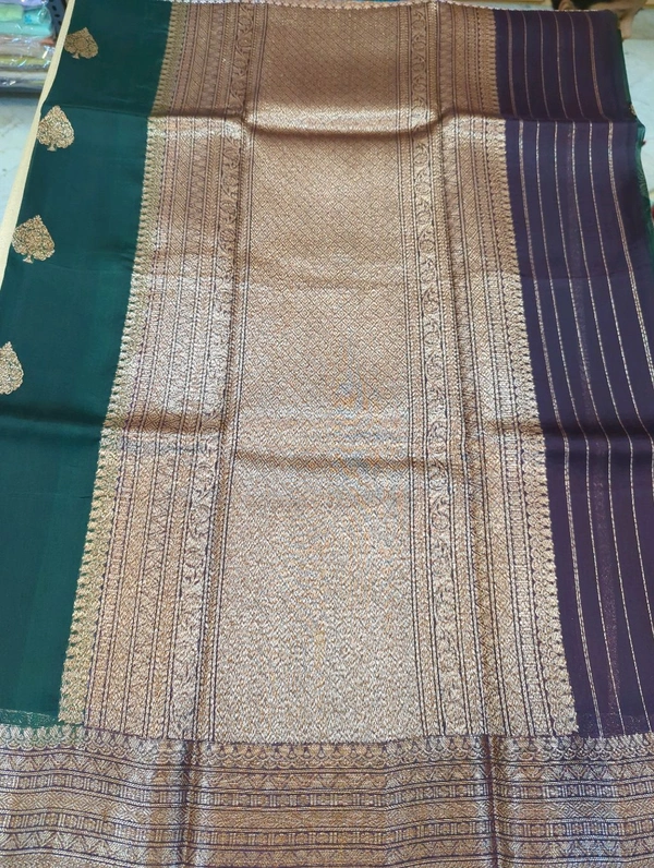 pure handloom organza - green