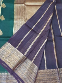 pure handloom organza - green