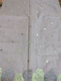 Cotton Doria Leaf Cut Work - Gray 1