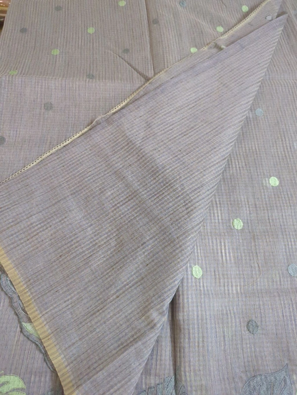 Cotton Doria Leaf Cut Work - Gray 1