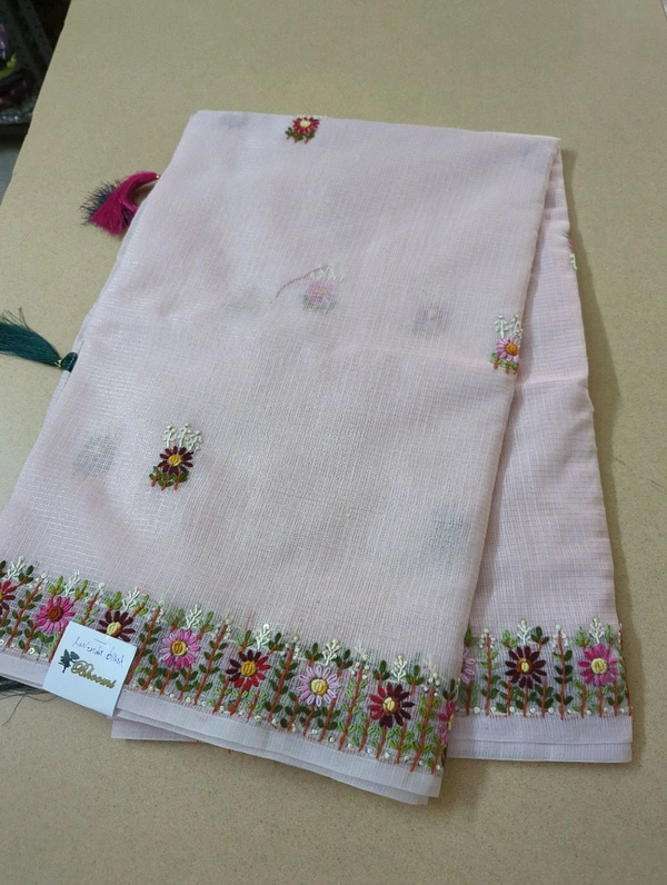 Kota Checks Handwork - Lavender blush