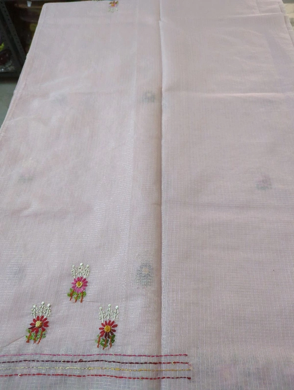 Kota Checks Handwork - Lavender blush