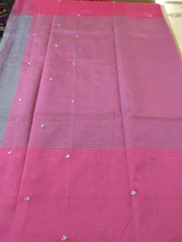 Pure Handloom Mangalagiri Pattu Embroidery  - Gray 8