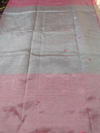 Pure Handloom Mangalagiri Pattu Embroidery  - Purple 15