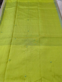 Pure Handloom Mangalagiri Pattu Embroidery  - Avocado 17