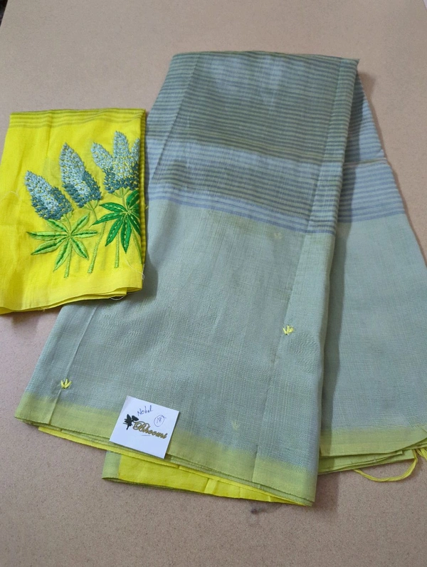 Pure Handloom Mangalagiri Pattu Embroidery  - Nobel 18