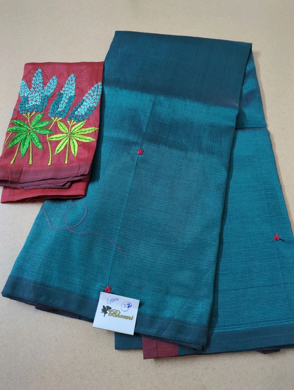 Pure Handloom Mangalagiri Pattu Embroidery  - Cyprus 22
