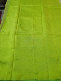 Pure Handloom Mangalagiri Pattu Embroidery  - Japanese Laurel 19
