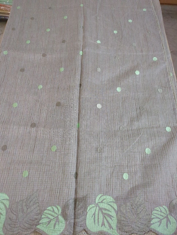 Cotton Doria Leaf Cut Work - Gray 4