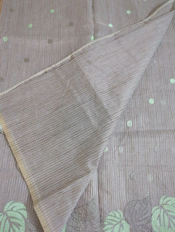 Cotton Doria Leaf Cut Work - Gray 4