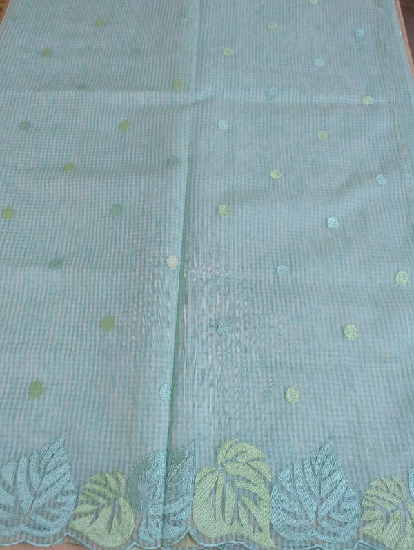 Cotton Doria Leaf Cut Work - Jungle Mist 5