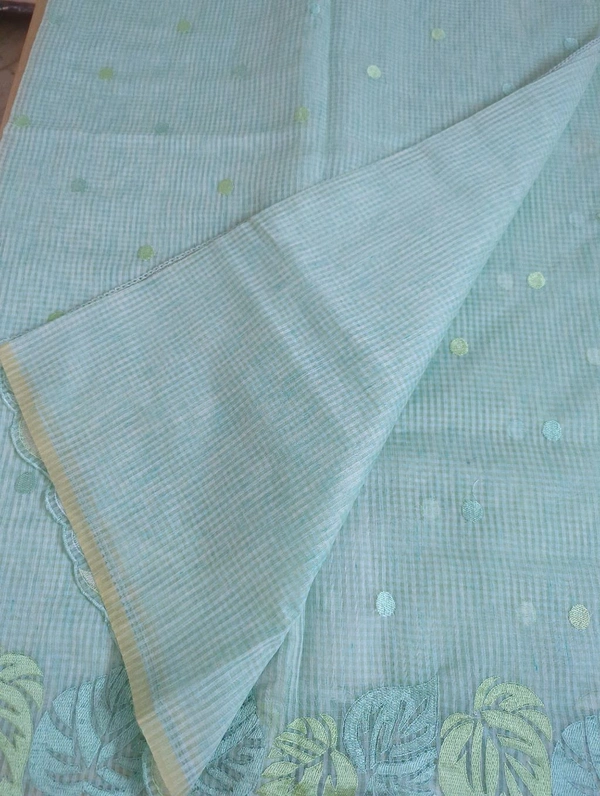 Cotton Doria Leaf Cut Work - Jungle Mist 5