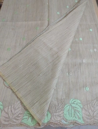 Cotton Doria Leaf Cut Work - Bone 6