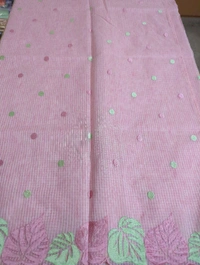 Cotton Doria Leaf Cut Work - Pink 9