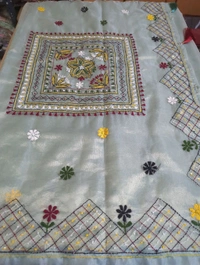 Glass Tissue With Handwork - Jungle Mist