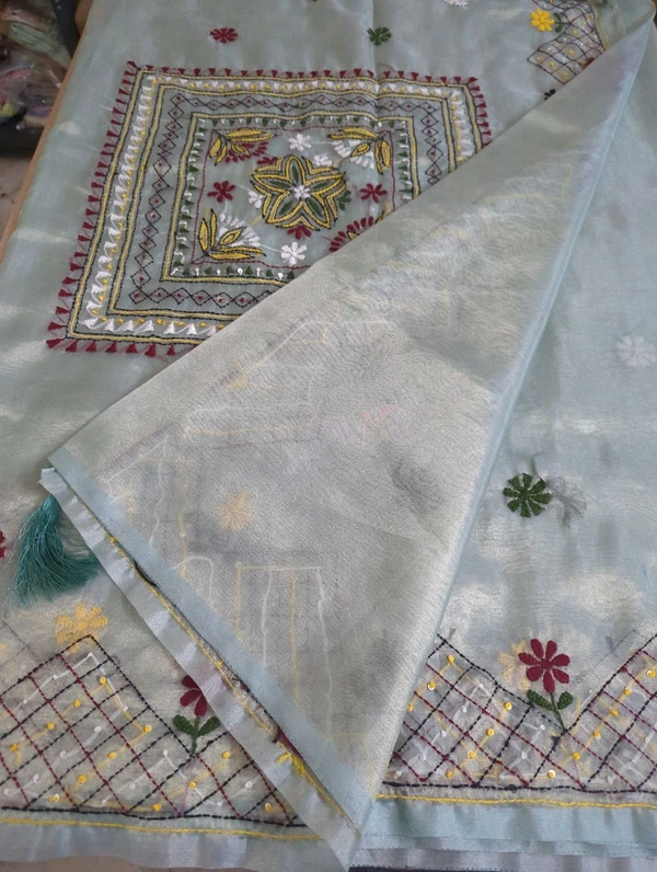 Glass Tissue With Handwork - Jungle Mist