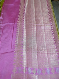 Pure Raw Silk Jaal Weaving - Gold