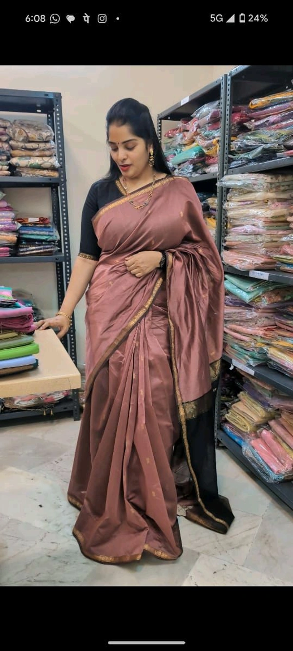 Pure Handloom Maheswari - Sundown