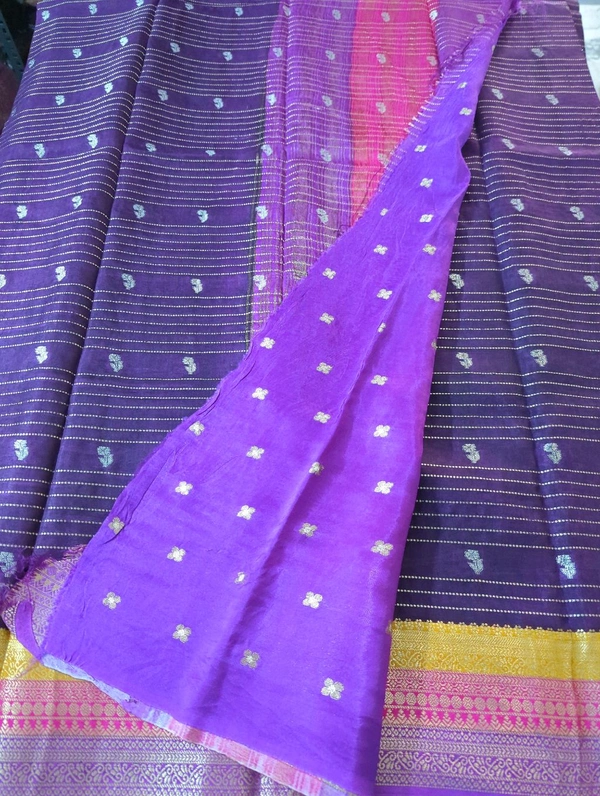 Pure Dola Kanchi Boarder - Pigment Indigo