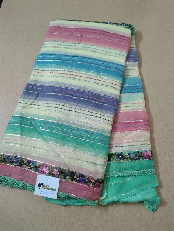 Pure Chiffon Handwork - Eastern Blue 4