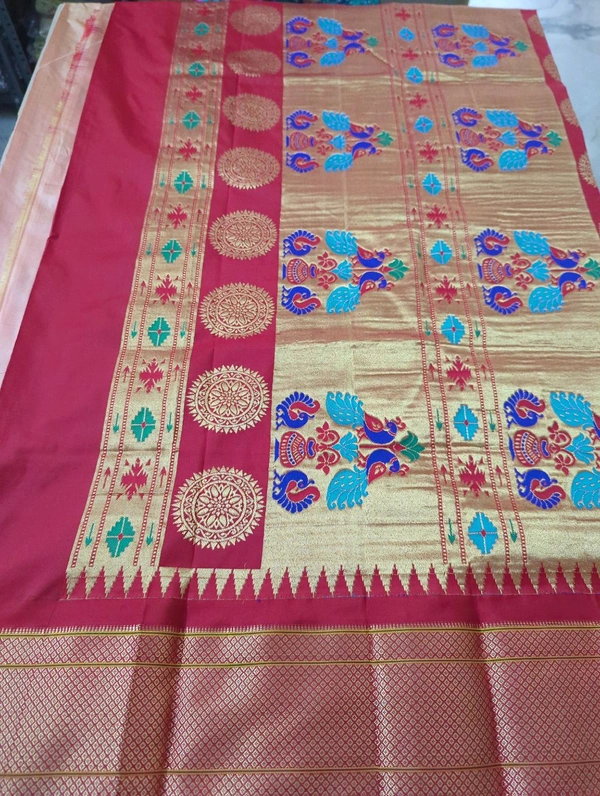 Pure Handloom Narayanapet pythani - Sundown