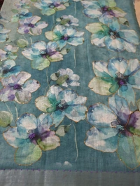 Lenin With Kantha Work - Teal
