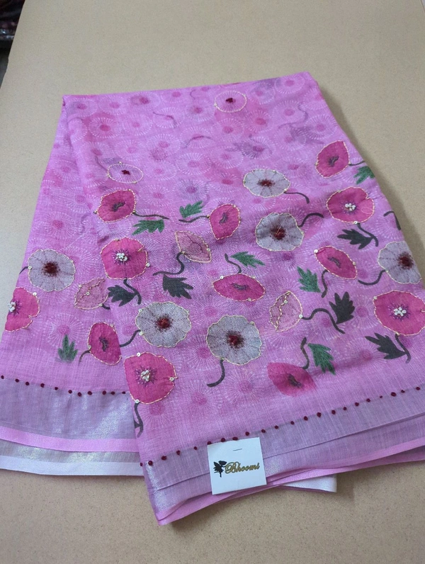 Lenin With Kantha Work - Pink Flamingo