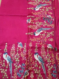 Pure Dola Embroidery  - pink