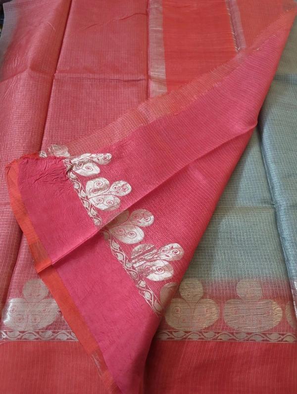 Pure Handloom Tusser Kota - Gray