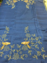 Pure Dola Checks Embroidery  - Gray