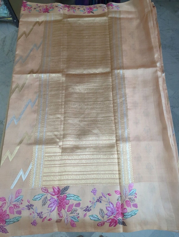 Pure Handloom Raw Mango - Peach
