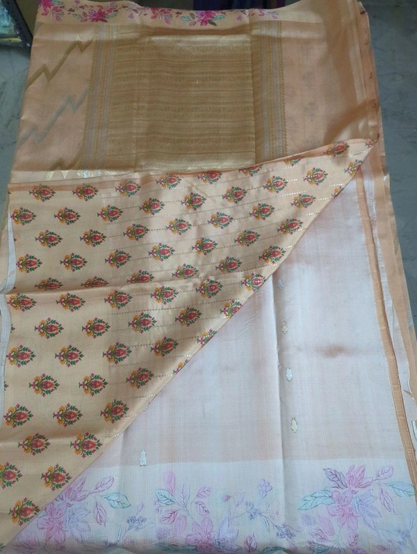 Pure Handloom Raw Mango - Peach