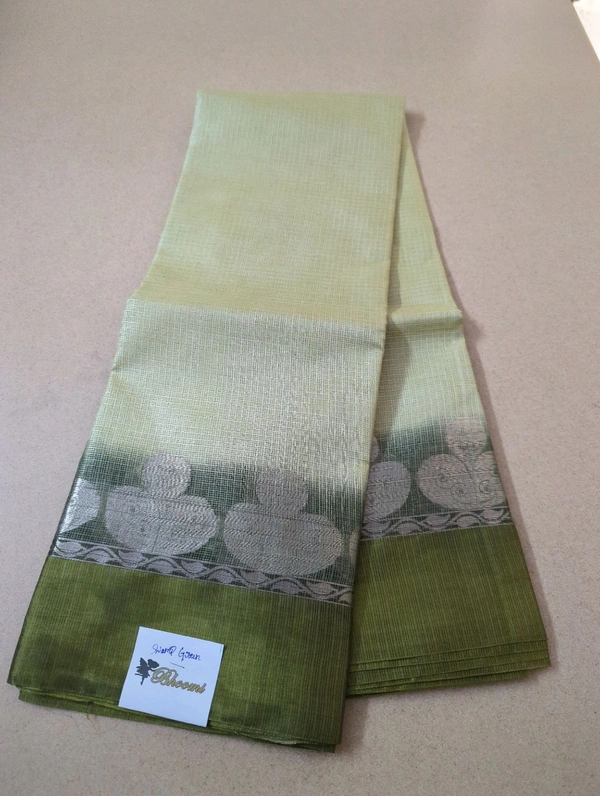 Pure Handloom Tusser Kota - Swamp Green