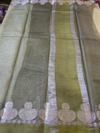 Pure Handloom Tusser Kota - Swamp Green
