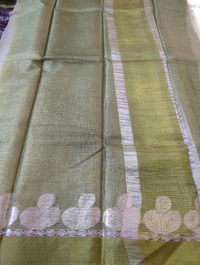 Pure Handloom Tusser Kota - green mist